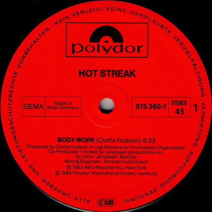 Hot Streak : Body Work (12", Maxi)