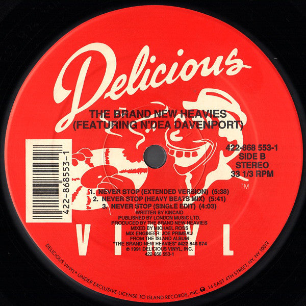 The Brand New Heavies Featuring N'Dea Davenport : Never Stop (12")