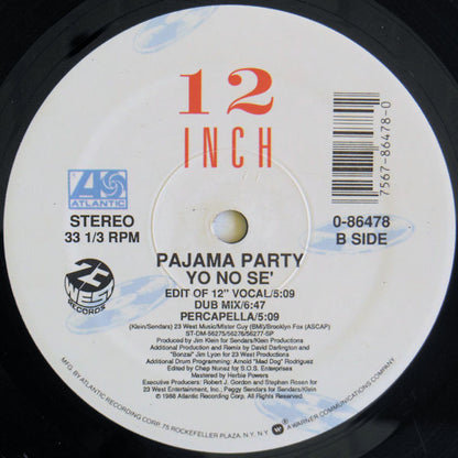 Pajama Party : Yo No Sé (12")