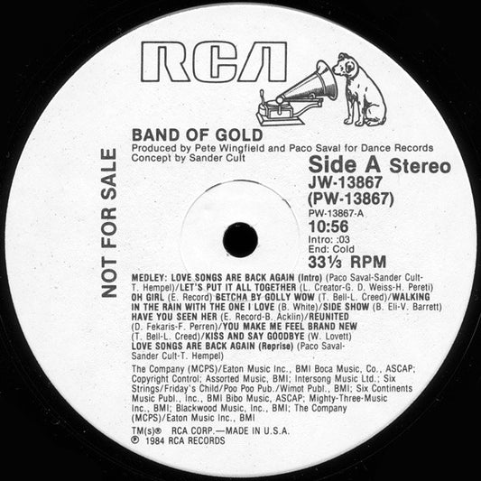 Band Of Gold : Medley: Love Songs Are Back Again (12", P/Mixed, Promo, Ind)