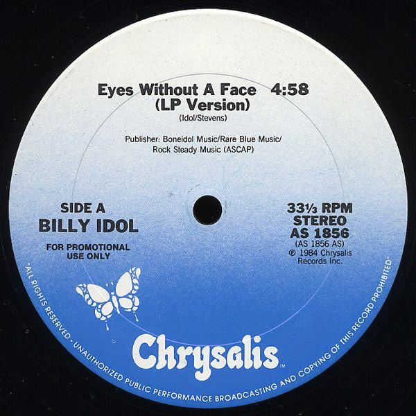 Billy Idol : Eyes Without A Face (12", Single, Promo)