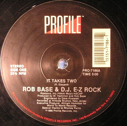 Rob Base & D.J. E-Z Rock* : It Takes Two (12")