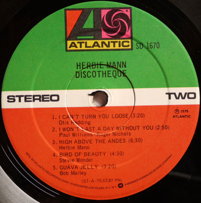 Herbie Mann : Discothèque (LP, Album, PR)