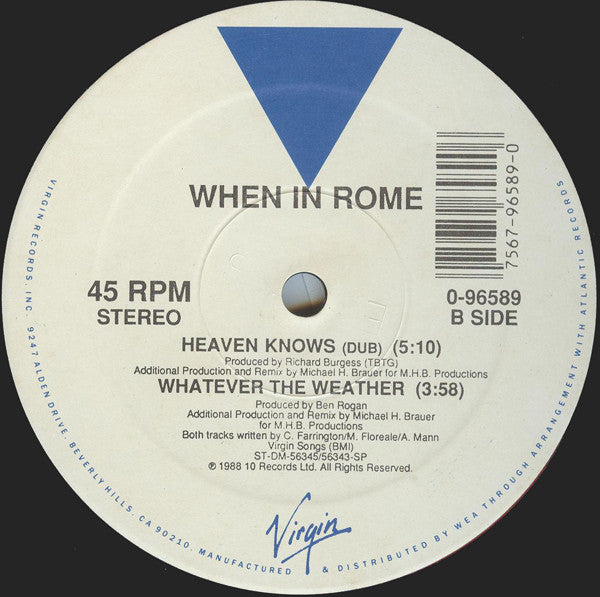When In Rome : Heaven Knows (12")