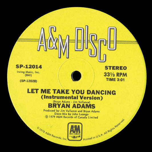 Bryan Adams : Let Me Take You Dancing (12")