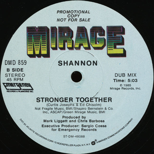 Shannon : Stronger Together (12", Single, Promo)