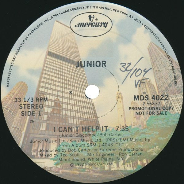 Junior (2) : I Can't Help It (12", Promo)
