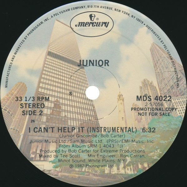 Junior (2) : I Can't Help It (12", Promo)