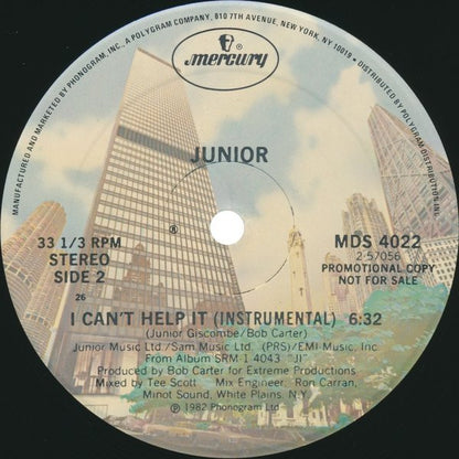 Junior (2) : I Can't Help It (12", Promo)