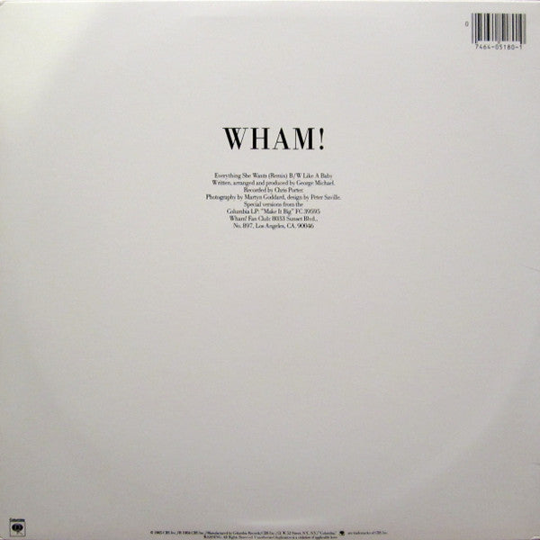 Wham! : Everything She Wants (Long Version) (12")