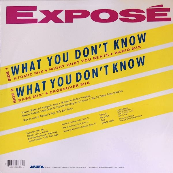 Exposé : What You Don't Know (12", Single)