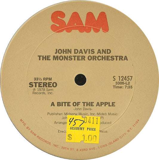 John Davis And The Monster Orchestra* : Ain't That Enough For You / A Bite Of The Apple (12")