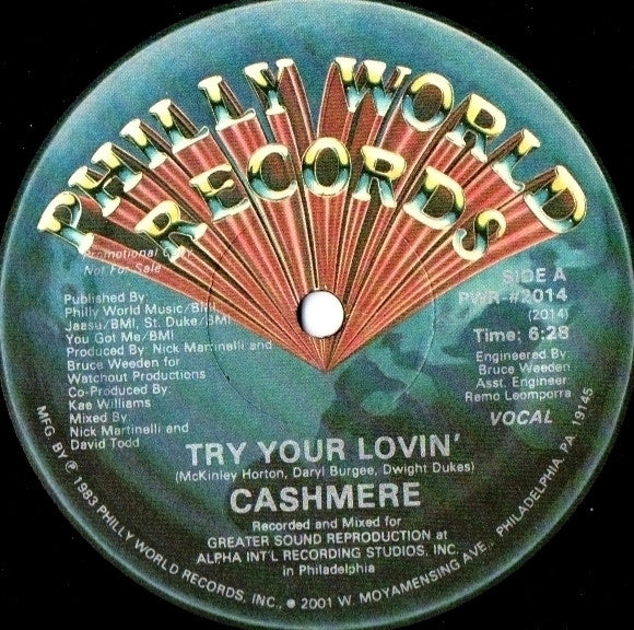 Cashmere (2) : Try Your Lovin' (12", Promo)