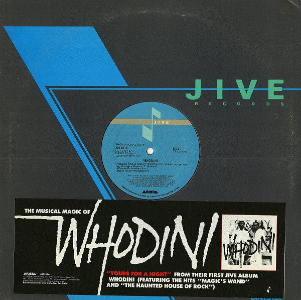 Whodini : Yours For A Night (12", Promo)
