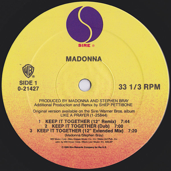 Madonna : Keep It Together (12", Maxi)