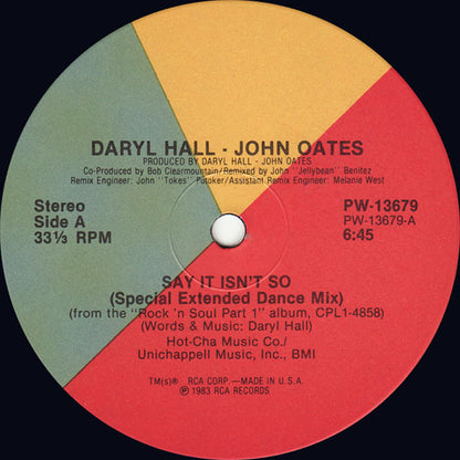 Daryl Hall - John Oates* : Say It Isn't So (12", Single)