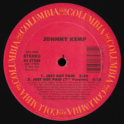 Johnny Kemp : Just Got Paid (12")