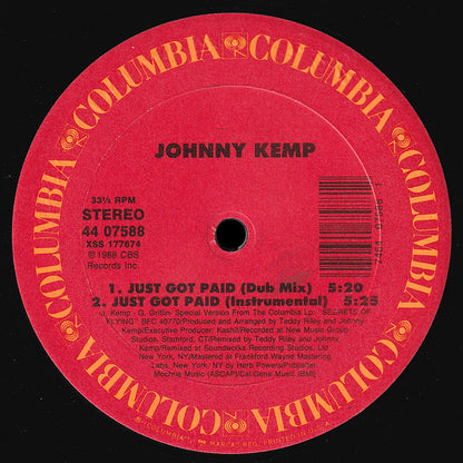 Johnny Kemp : Just Got Paid (12")