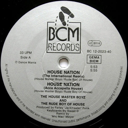The House Master Boyz* And 'The Rude Boy Of House' Farley 'Jackmaster' Funk* : House Nation (12")