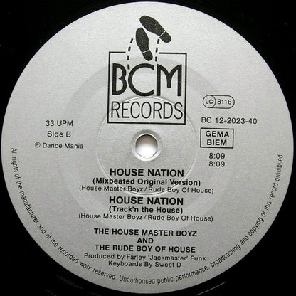 The House Master Boyz* And 'The Rude Boy Of House' Farley 'Jackmaster' Funk* : House Nation (12")
