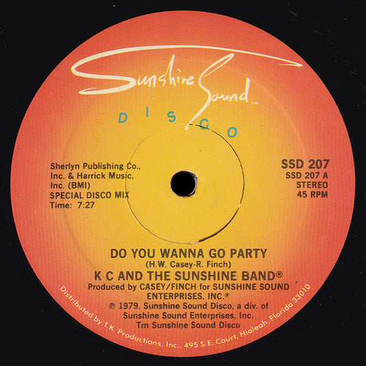 K.C. And The Sunshine Band* : Do You Wanna Go Party (12")