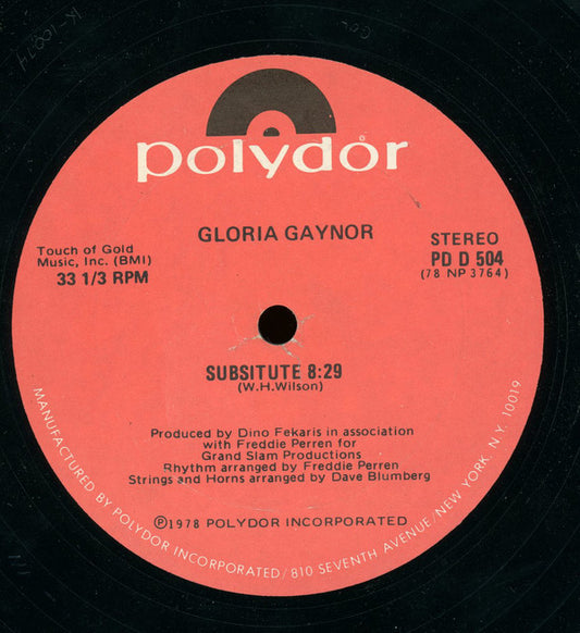 Gloria Gaynor : Substitute / I Will Survive (12", Gol)