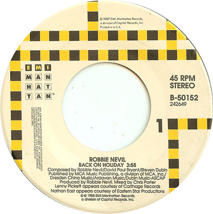 Robbie Nevil : Back On Holiday (7", Single)