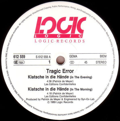Tragic Error : Klatsche In Die Hände (12", Maxi)
