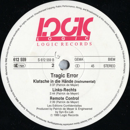Tragic Error : Klatsche In Die Hände (12", Maxi)