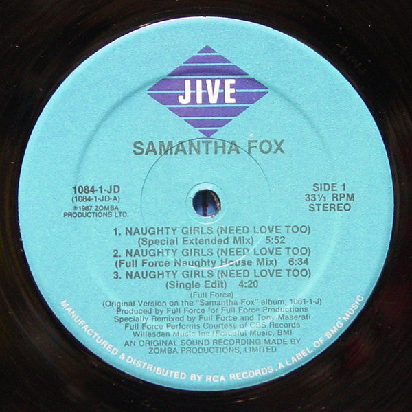 Samantha Fox : Naughty Girls (Need Love Too) / I Surrender (To The Spirit Of The Night) (12", Single)