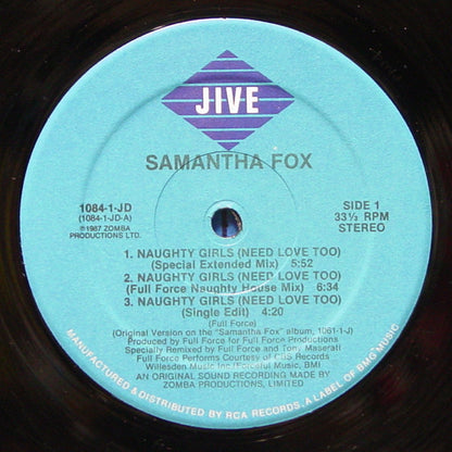 Samantha Fox : Naughty Girls (Need Love Too) / I Surrender (To The Spirit Of The Night) (12", Single)