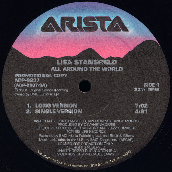 Lisa Stansfield : All Around The World (The Out Of This World Mixes) (12", Promo)