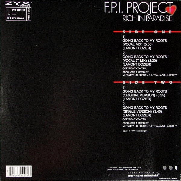 FPI Project : Rich In Paradise "Going Back To My Roots" (12", Maxi)