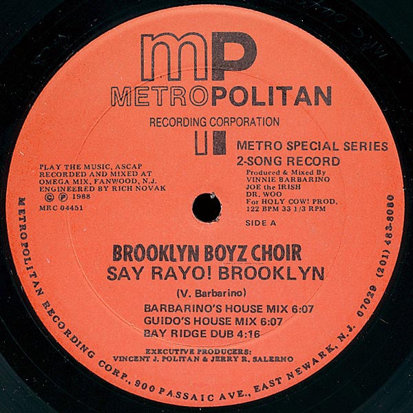 Brooklyn Boyz Choir / In-Heat : Say Rayo! Brooklyn / Luv To Luv U (12")