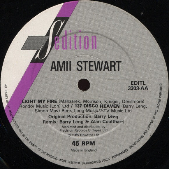 Amii Stewart : Knock On Wood / Ash 48 / Light My Fire / 137 Disco Heaven (New Remix) (12", Single, P/Mixed)