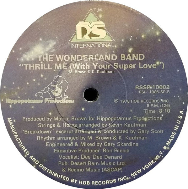 The Wonderland Band : Superman / Thrill Me (With Your Super Love) (12", Single)