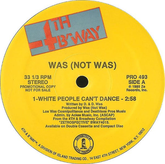 Was (Not Was) : White People Can't Dance (12", Promo)