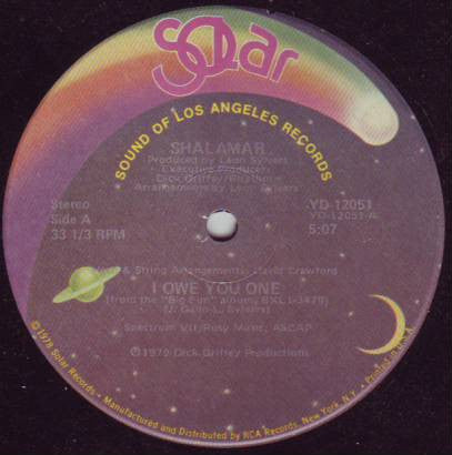 Shalamar : I Owe You One (12")