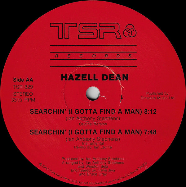 Hazell Dean : Searchin' (I Gotta Find A Man) (Original & Special Extended Re-Mix Versions) (12", Mono)
