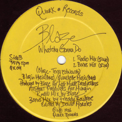 Blaze : Whatcha Gonna Do (12")