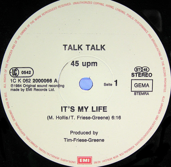 Talk Talk : It's My Life (12", Maxi)