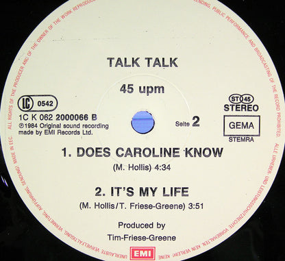 Talk Talk : It's My Life (12", Maxi)