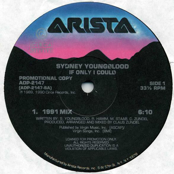 Sydney Youngblood : If Only I Could (12", Single, Promo)