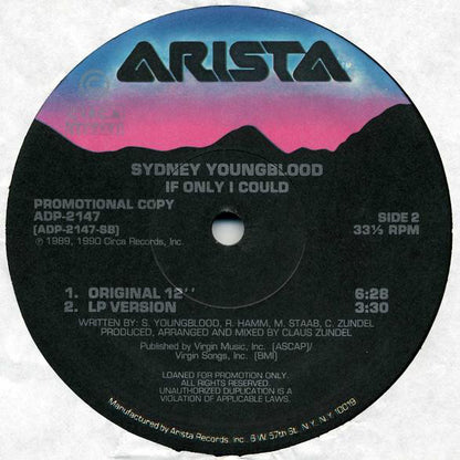 Sydney Youngblood : If Only I Could (12", Single, Promo)