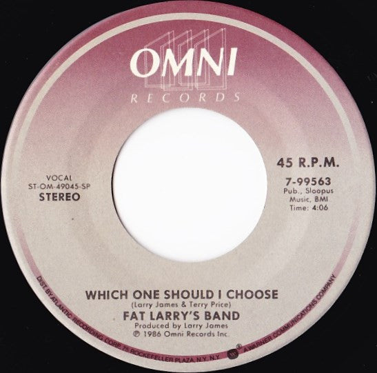 Fat Larry's Band : Zoom (7", Single)