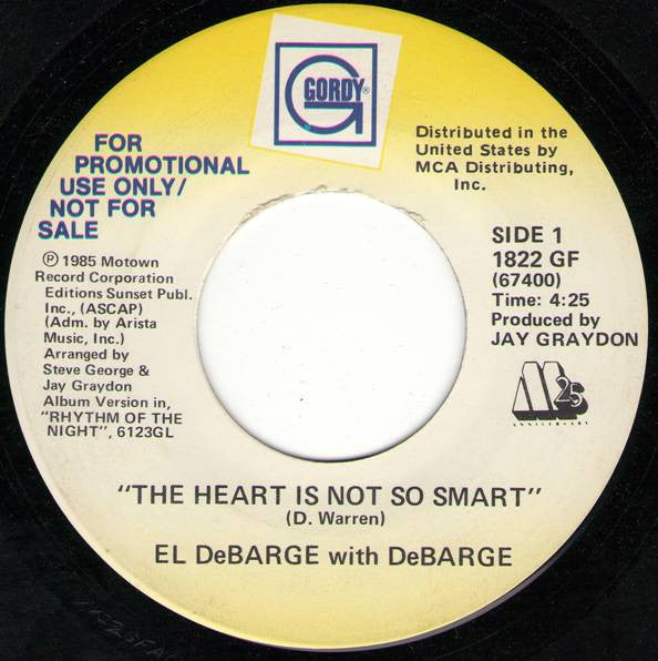 El DeBarge With DeBarge : The Heart Is Not So Smart (7", Single, Promo)