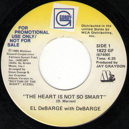 El DeBarge With DeBarge : The Heart Is Not So Smart (7", Single, Promo)