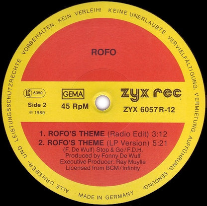Rofo : Rofo's Theme (Let's Go) (The Rhythm Remix) (12")