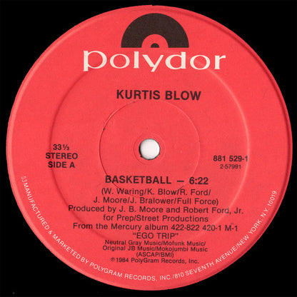 Kurtis Blow / Ralph MacDonald : Basketball / The Game (12", Single, Ltd, S/Edition)