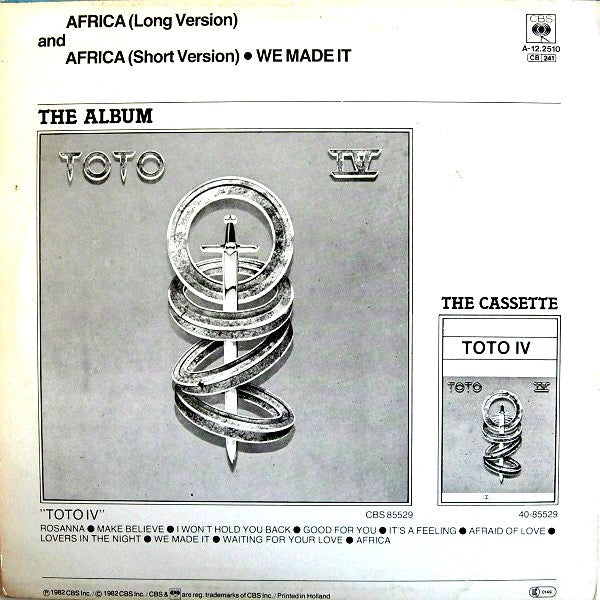 Toto : Africa (Original Version) (12", Maxi)